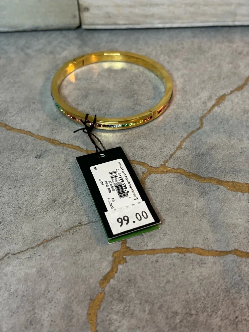 kate spade NWT Gold Rainbow Crystal Slim Bangle